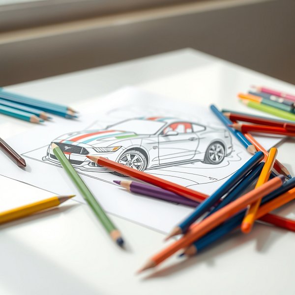 Omalovánky auta mustang: Víc než jen vymalování
