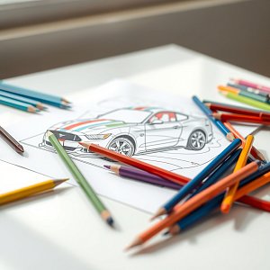 Omalovánky auta mustang: Víc než jen vymalování